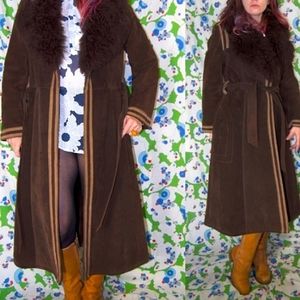 Vintage Brown Leather Jacket with Tan Accents